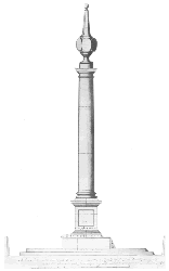 Edward Peirce's original measured drawing of the Sundial Pillar (1693). Courtesy of the British Museum. Please click for a larger image